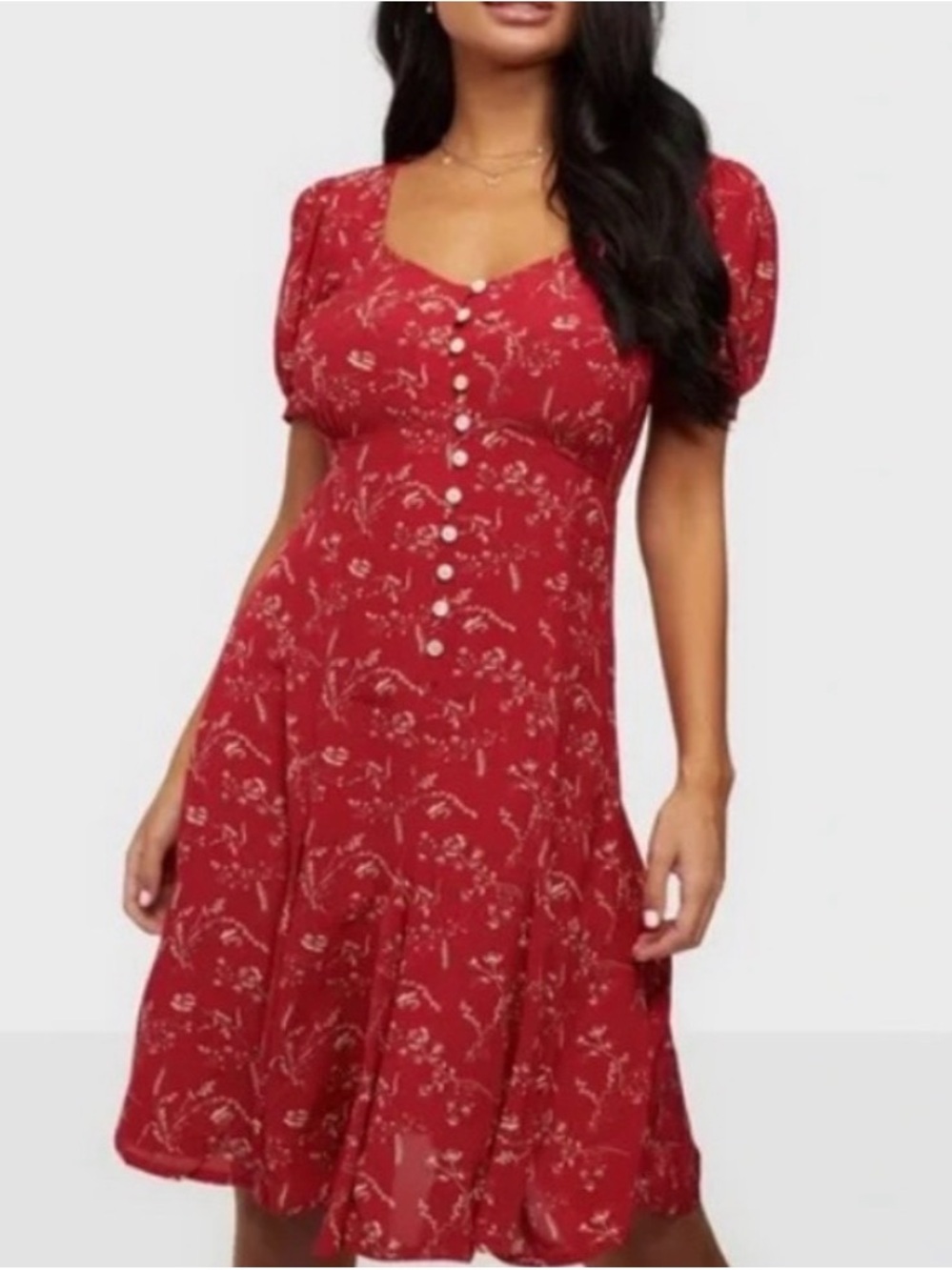 NWT Polo Ralph Lauren Printed Short-Sleeve Dress in Tender Red Floral Size 14 - Picture 2 of 15